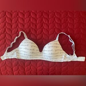 Victoria's Secret White Script Design Bra